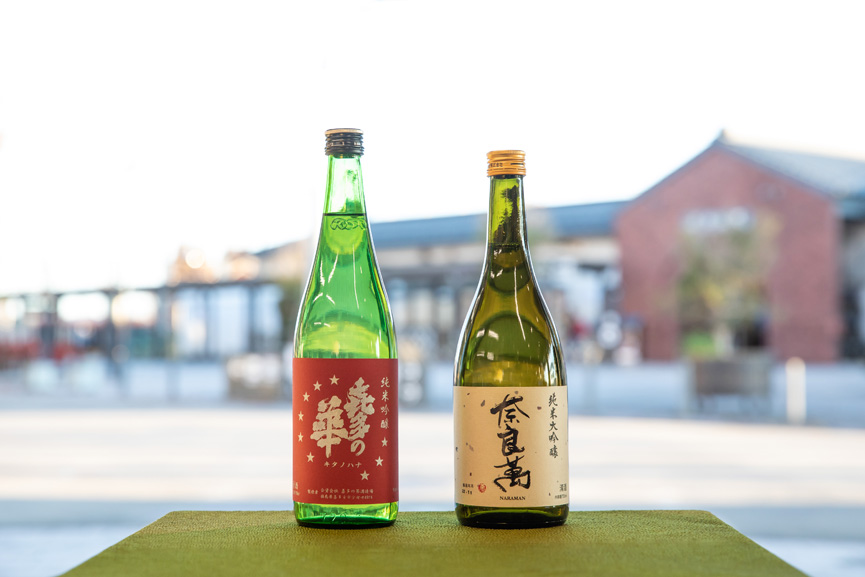 Junmai Ginjo Kita no Hana Hoshi 9: Gohyakumangoku (left) and Naraman Junmai Daiginjo (right)